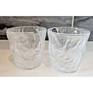 New Set of 2 Lovwish Glacier Pattern Frosted Textured Drink Whiskey Tumblers